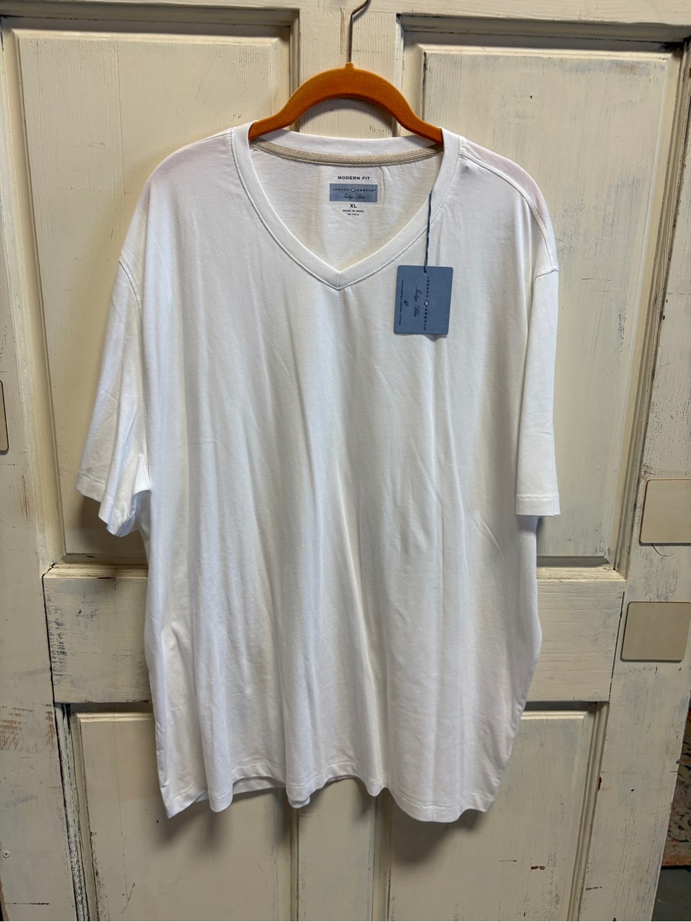 Joseph Abboud White V-Neck Short Sleeve Tee